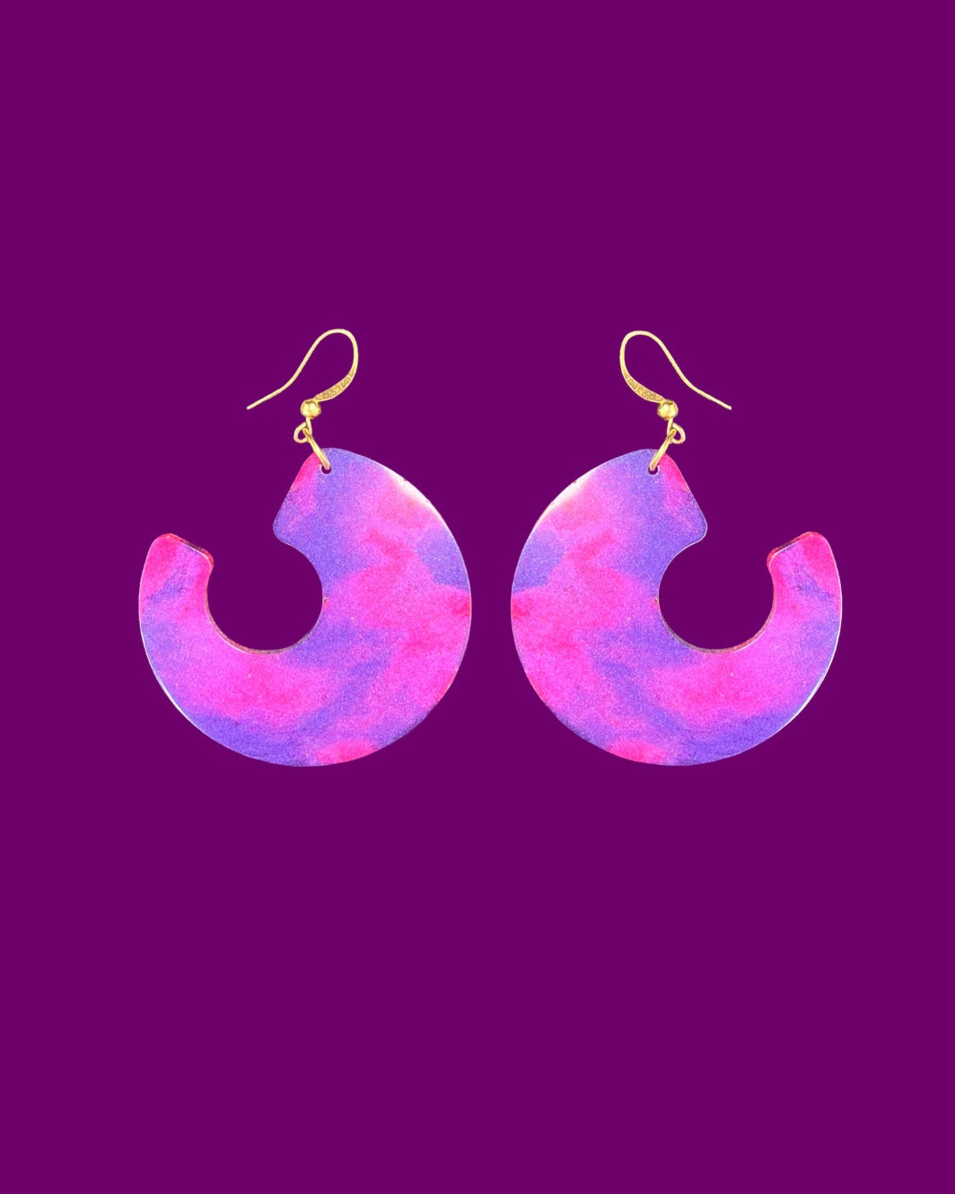 Quédate luna Pink&Purple - Earrings